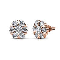 Anting-anting bunga bentuk hati Daisini ramah lingkungan perhiasan perak sterling 925