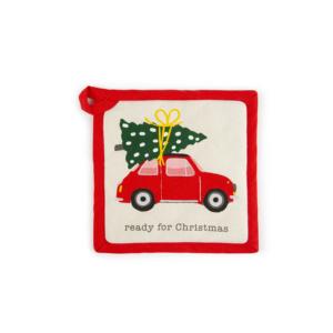 Porte-ustensiles Excelsa en coton 20x20 cm prêt pour Noël multicolore - Product Image 1