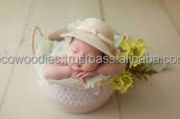 Panier en bois portable en forme de tasse, écologique et durable, accessoires de photographie pour nouveau-nés, pour chambre à coucher et lit d'enfant - Product Image 3