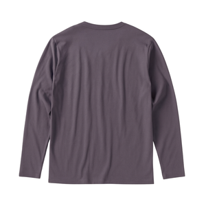 Camiseta de Manga Larga para Hombre, Color Morado Deslavado, 100% Algodón Orgánico de Lujo, Cuello en V, Preencogida, Certificada por GOTS, Ajuste Premium y Transpirable - Product Image 2