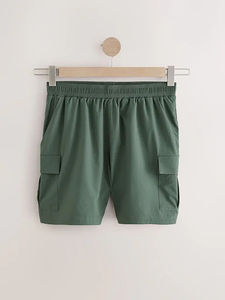 Shorts Bermuda pour homme, couleur unie, vert, à séchage rapide, taille élastique, décontractés, en polyester, pour le sport - Product Image 3