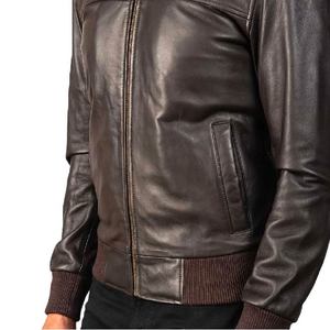 Chaqueta Bomber de Cuero Vintage para Hombre, Duradera, Elegante, Resistente al Viento, para Uso Casual y al Aire Libre, Cómoda y Duradera, Prenda Exterior con Clase - Product Image 4