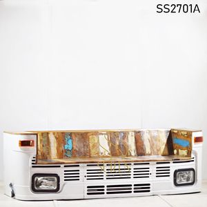 Vintage Style Seating Iron Wooden <b>Sofa</b> Old Truck Indian Style Handcrafted Automobile Long <b>Bench</b> <b>Sofa</b> - Product Image 1