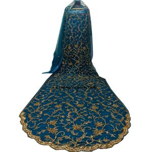 Ensemble de mariée somalien de luxe Dirac - Élégant en mousseline brodée florale, léger, écologique, manches longues, été, automne, hiver - Product Image 1