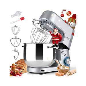 Batidora de pie de 9.5 QT con doble mango, 6 velocidades con función de pulso, batidora eléctrica de cocina de 660W, batidora de alimentos con cabezal inclinable, apta para lavavajillas. - Product Image 1