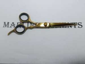 Tijeras de Peluquería MARI INSTRUMENTS, Color Dorado Titanio, para Diestros, Tijeras de Estilismo para Barbería - Product Image 3