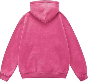 เสื้อสเวตเชิ้ตมีฮู้ดสีชมพูสำหรับผู้ชาย ทรงโอเวอร์ไซส์ สีพื้น ผ้าถักลำลอง แขนยาว มีกระเป๋า เหมาะสำหรับใส่ในฤดูใบไม้ร่วง - Product Image 6