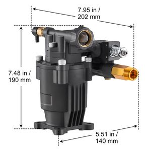 Pompa per Idropulitrice Orizzontale ad Alta Pressione con Albero da 3/4 Pollici, 3500 PSI, 2.5 GPM, Kit di Ricambio con 5 Ugelli e Accessori - Product Image 2