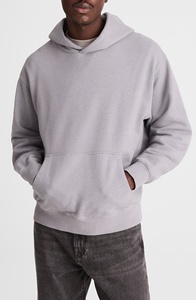 เสื้อฮู้ดผ้าฝ้ายสีพื้นสำหรับผู้ชาย แบบหนา สไตล์สตรีทแวร์ ขายส่ง - Product Image 3
