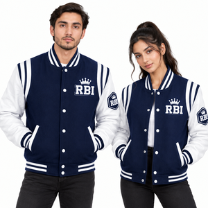Blouson universitaire réversible en laine de baseball personnalisé, style Letterman, respirant, avec logo brodé fini, qualité supérieure - Product Image 1