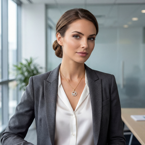 Collar con Colgante de Oro Rosa Revalia con Circonitas Marquise y Redondas, Cadena de Cable con Circonitas y Engaste Pavé, Joyería Elegante para Mujer - Product Image 3