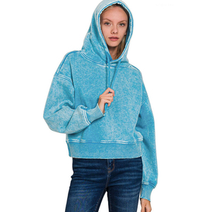 Sudaderas con Capucha Gruesas para Mujer, 100% Algodón, Forro de Peluche, Ropa Cálida de Invierno, Impresión de Logotipo de Marca Personalizada, Fabricante OEM - Product Image 1