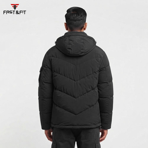 Custom Design <b>Long</b> Winter Canvas Windbreaker Outdoor Bubble <b>Coats</b> Plus Size <b>Puffer</b> Jacket Stand Front High Quality <b>Men</b> Jackets - Product Image 2