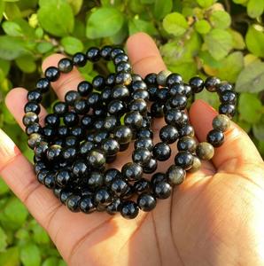 Natural Golden <b>Obsidian</b> <b>Bracelet</b> Black <b>Obsidian</b> Beaded <b>Bracelet</b> For Healing Reiki Energy Jewelry Wholesale 8mm - Product Image 6
