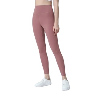 Ensemble yoga fitness respirant pour femmes, legging taille croisée à l'épreuve des squats, modèles originaux, pantalons de sport à motif solide - Product Image 2