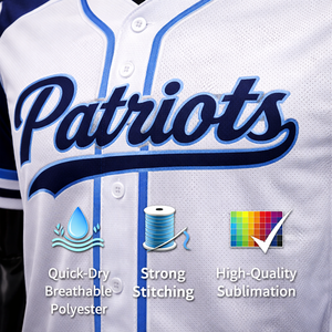 Camiseta de Béisbol para Equipos y Ligas, Sólida, de Secado Rápido, Transpirable, 100% Poliéster, Personalizada con Nombre y Número del Jugador Sublimado y Bordado - Product Image 3