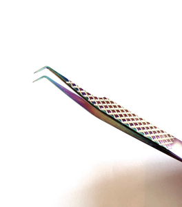 Pinces à cils en acier inoxydable avec poignée diamantée pour extensions de cils, outil professionnel d'extension de cils - Product Image 4