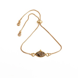 Pulsera Ajustable de Latón Chapado en Oro con Piedras Preciosas para Mujer, Diseño Moderno con Bisel en Forma de Marquesa, Pulseras Hechas a Mano - Product Image 5