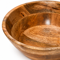 Grand saladier en bois artisanal |   Bol à salade en bois naturel |   Bol rustique pour fruits et décorations, idéal pour la salle à manger à la maison