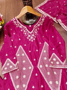 2026 Designer Party Wear Sharara Suit for Women Silk <b>Gota</b> Patti Embroidery Punjabi Suit Festive Indian Ethnic Wear Salwar Kameez - Product Image 6
