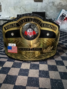 Ceinture de champion du monde poids lourd NWA en laiton avec plaques de 2 mm et drapeaux personnalisés - Product Image 4