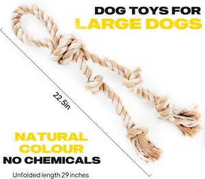 Jouet à mâcher pour chien en coton de haute qualité, corde à double nœud pour le nettoyage des dents, prix abordable, interactif, durable, pour la bataille de la corde - Product Image 3