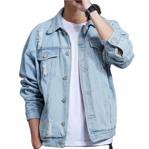 <b>Men</b> <b>denim</b> <b>jacket</b> with fur collar thick fleece lining warm vintage blue jean outerwear stylish streetwear casual - Product Image 1