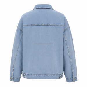 Chaqueta vaquera de hombre 3XL talla grande, de algodón lavado, estilo casual, streetwear, tipo camionero, venta al por mayor, logotipo personalizado, OEM, ODM, a granel - Product Image 2