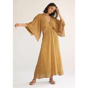 Vestido Maxi Boho de Maternidad para Mujer, Cuello en V, Sin Mangas, Corte Lateral, Holgado, para Verano y Playa, 100% Algodón Ecológico - Product Image 3