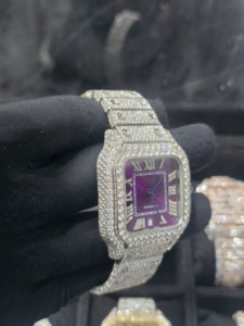 Reloj de Diamantes Moissanite Estilo Hip Hop para Hombre, Reloj de Pulsera de Lujo con Incrustaciones de Diamantes, Disponible al Mejor Precio - Product Image 2