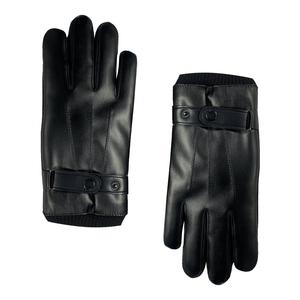 Gants de moto en cuir, longueur poignet, thermiques, style sportif, pour usage quotidien, non doublés, noirs - Product Image 5