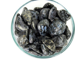 Hermosa roca natural curativa Indigo Gabbro Crystal Palm Stone - Product Image 3