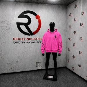 Sweat à capuche rose 100% molleton épais, coupe oversize, effet délavé, motif graphique vintage, en molleton bouclette, avec logo imprimé et poche, pour l'automne, en promotion - Product Image 3