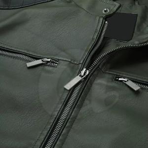 Men Autumn Three <b>Button</b> White Handsome Casual Leather Bomber Jacket O-neck Youth Coat Tops - Product Image 3