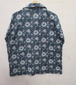 Conjunto de Pijama de Algodón Premium Tejido a Mano con Estampado Floral, Elegante Ropa de Dormir de Verano, Camisa de Manga Corta con Botones y Pantalones Cortos Cómodos - Product Image 6