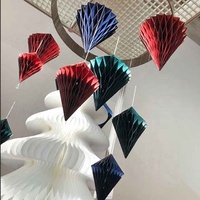 Decoraciones de Pared Colgantes de Papel Artístico con Forma de Panal de Abeja de Diamantes de 6 Pulgadas, Ecológicas, Modernas, Personalizables, Románticas, para Navidad