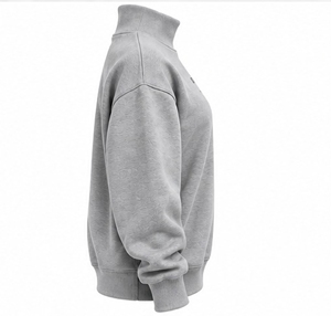 Sudadera Deportiva Gris con Cuello Alto, Manga Larga, Informal, para Otoño, Corte Regular para Adultos - Product Image 3
