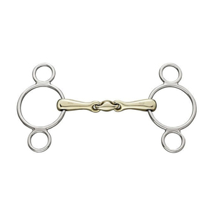 Bocado de caballo de acero inoxidable con anillo suelto, 12.5CM, boquilla dorada, embalaje personalizado - Product Image 4