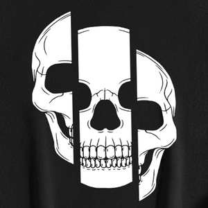 Sweat-shirt à capuche noir pour homme avec imprimé crâne, style gothique streetwear, pull en molleton, mode décontractée d'hiver - Product Image 2