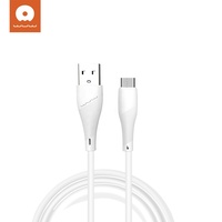 Kabel USB Pengisian Cepat WUW 2.4A Tembaga Tipe-C/Micro USB untuk Penggunaan Earphone Android & IOS 90cm 30pcs