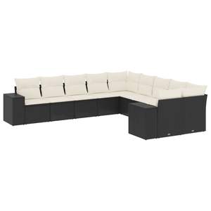 Conjunto de Sofás Modulares Grandes de Ratán PE Negro para Jardín, Muebles de Exterior Elegantes y Duraderos - Product Image 2