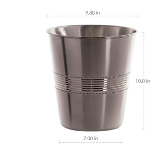 Poubelle décorative en fer personnalisable, bac à déchets en métal, couleur sur mesure pour la maison, le bureau, l'hôtel, le restaurant - Product Image 2