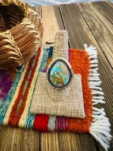 Paige Wallace Turquoise <b>Adjustable</b> <b>Ring</b> Sterling Silver Handmade Southwestern Boho Statement Jewelry Artisan Gift for Her - Product Image 6