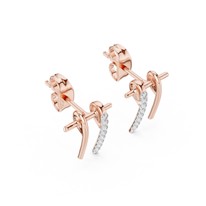 Juego de pendientes ECLIPS LINE SPARK con diamantes cultivados en laboratorio en oro blanco de 18 quilates, para compromiso, boda, fiesta, regalo de San Valentín, eventos glamurosos, uso diario. - Product Image 5