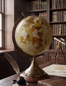 Retro Black & Gold Decorative World Globe Antique Metal Stand Office Decor Executive World Globe High Quality - Product Image 2