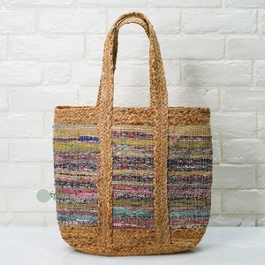 Sac messager femme 2026 en jute et coton, style bohème, écologique, durable, fourre-tout, pour voyage, plage, fête, shopping, tendance, mode, Inde - Product Image 5