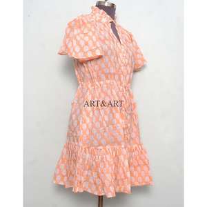 Summer Women's Floral Print Lace Button Casual Eco-Friendly Cotton Washable Midi A-Line <b>Dress</b> V-Neck <b>Pockets</b> <b>Plus</b> <b>Size</b> Waist - Product Image 5