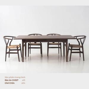 Ensemble de salle à manger en bois massif pliable, durable et écologique de haute qualité, table et 4 chaises, mobilier moderne pour la maison - Product Image 4