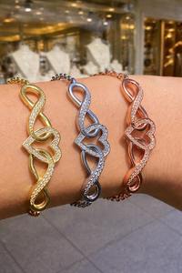 กำไลข้อมือเทนนิสรูปหัวใจอินฟินิตี้ขนาดใหญ่ประดับมอสซาไนต์ ชุบทอง 14K เงินแท้ 925 สำหรับผู้หญิง - ของขวัญและเครื่องประดับสำหรับใส่ทุกวัน - Product Image 5