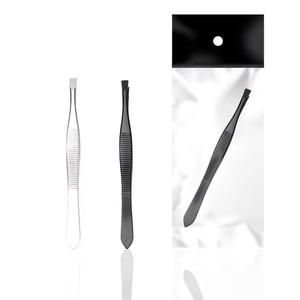 Eyelash Tweezers Stainless Steel <b>Smooth</b> Tip Black and Silver Makeup <b>Tools</b> for Eyelash Extension - Product Image 1